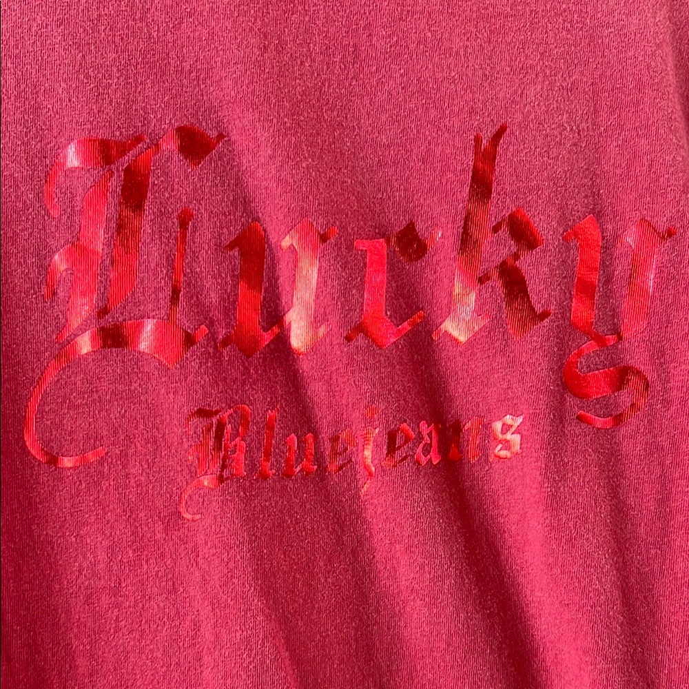 Lucky Brand Red Boxy Short Sleeve Tee size XXL EUC - Picture 2 of 5